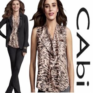 CAbi Just So Zebra Sleeveless Blouse